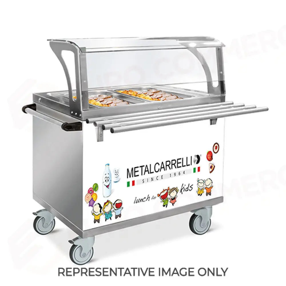 ELEMENTO TERMICO 3 X GN 1/1 CON PARAFIATO SERVIZIO BAMBINI E BANCALINA MANIGLIA RUOTE 2 FRENATE - 6703CH