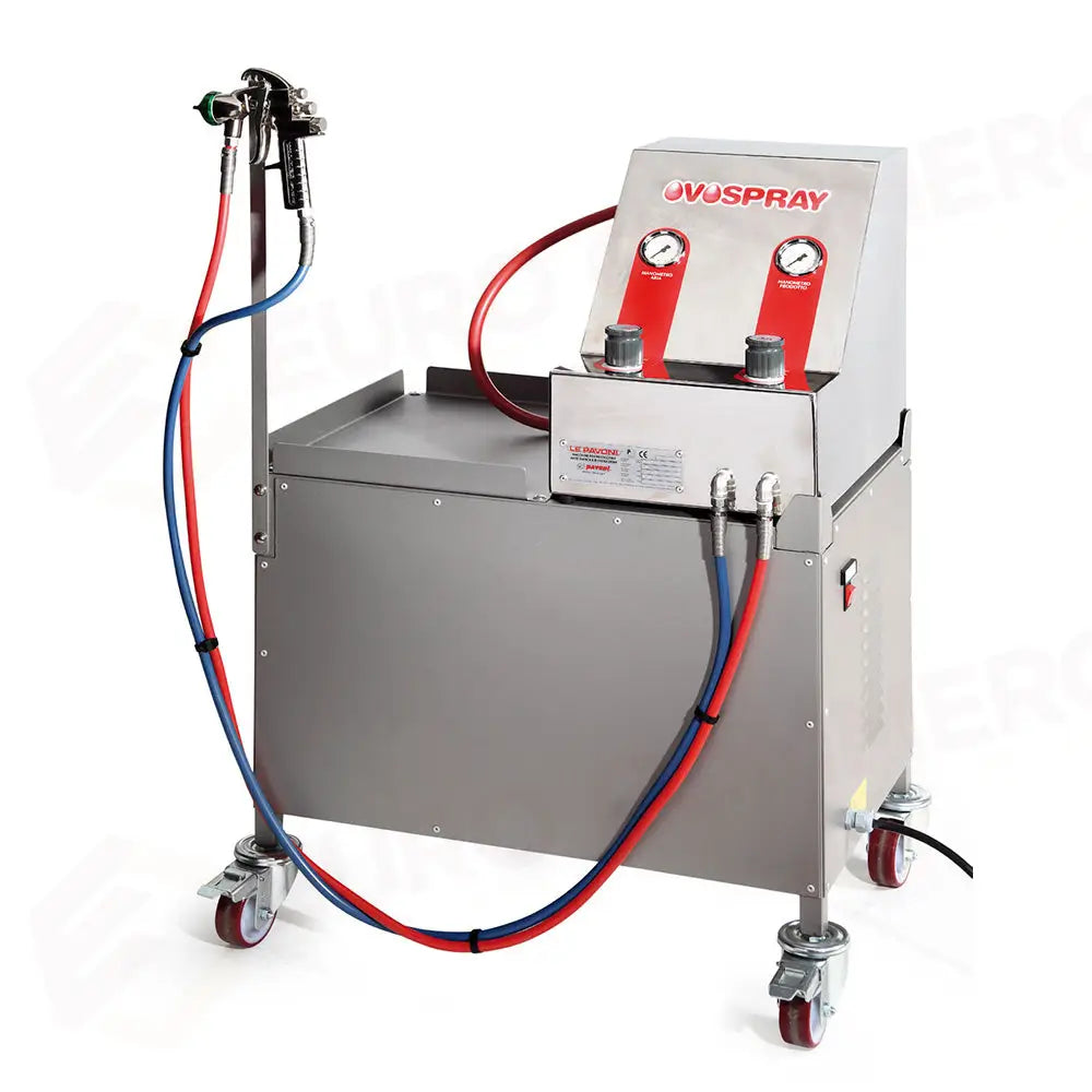 EROGATORE PER SPRUZZARE UOVO BAGNA OLIO O STACCANTE STAMPI E TEGLIE 650X500X1000 MM - COMPRESSORE INCLUSO - OVOSPRAY