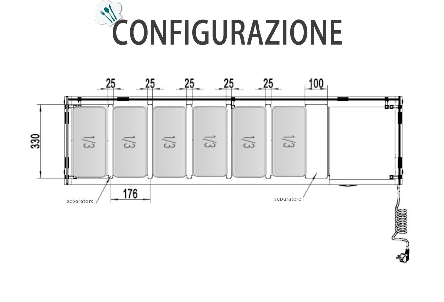 VETRINA PIZZERIA GREEN LINE - ESL3884-GR - ATOSA