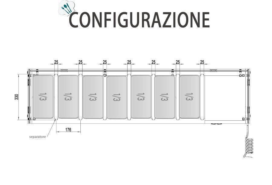 VETRINA PIZZERIA GREEN LINE - ESL3886-GR - ATOSA