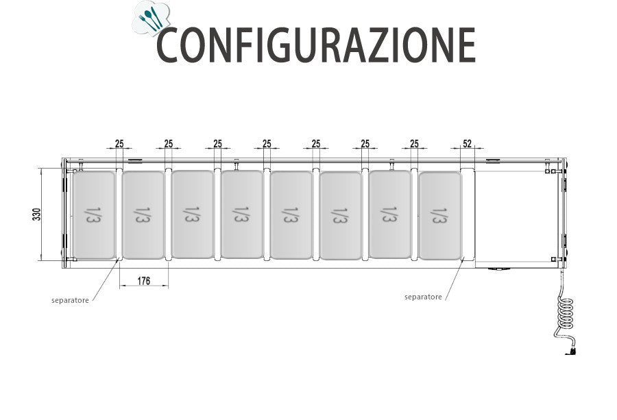 VETRINA PIZZERIA GREEN LINE - ESL3888-GR - ATOSA