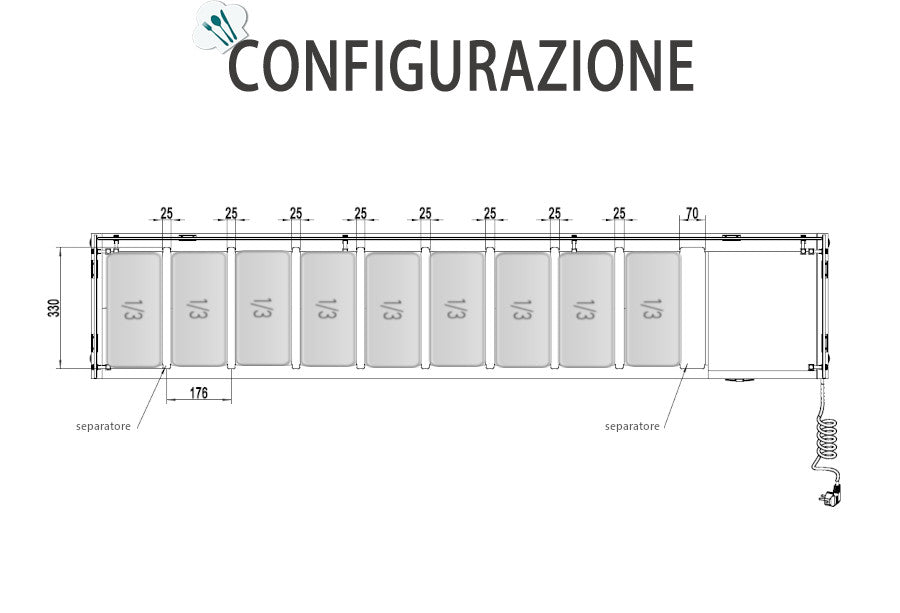 VETRINA PIZZERIA GREEN LINE - ESL3890-GR - ATOSA