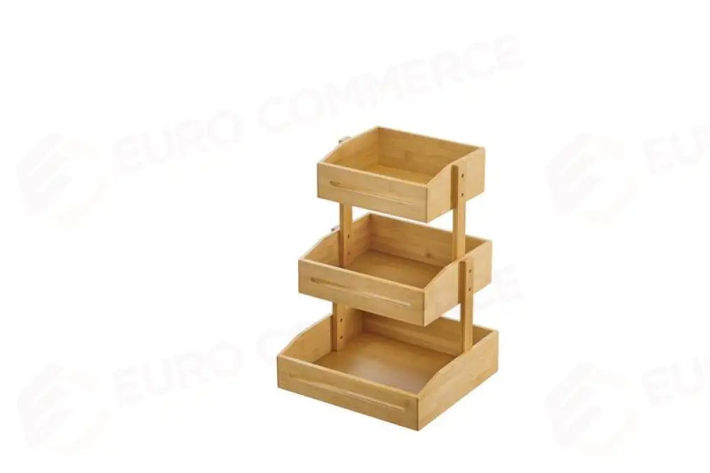 ESPOSITORE BUFFET IN BAMBOO NATURALE - 33X30X41 CM (25X21X9 / 29X25X9 / 33X30X9 CM) - S0138 - LEONE - ESPOSITORI BUFFET