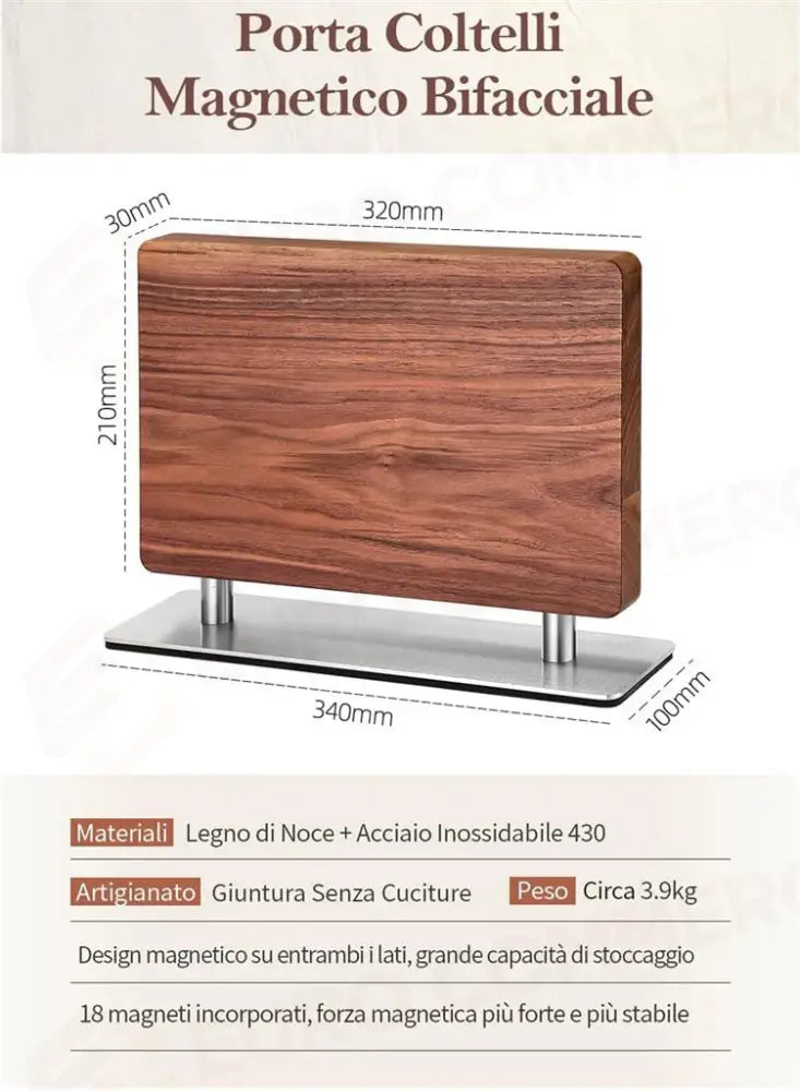 ESPOSITORE COLTELLI MAGNETICO A DOPPIO LATO 34X25CM CHEF XHDZ-SMCT-XSM HEZHEN - 14000020 - MEDRI