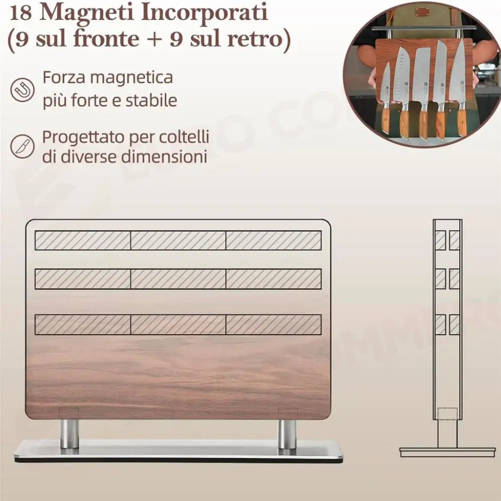 ESPOSITORE COLTELLI MAGNETICO A DOPPIO LATO 34X25CM CHEF XHDZ-SMCT-XSM HEZHEN - 14000020 - MEDRI