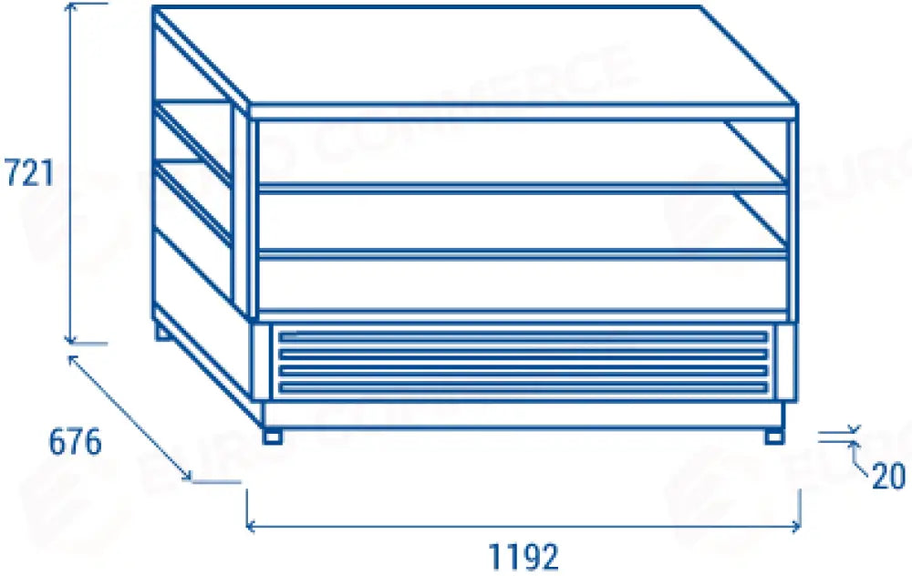 ESPOSITORE ORIZZONTALE REFRIGERATO DA BANCO M1 -1°C/+5°C - RG 1200 - COOL HEAD