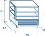 ESPOSITORE ORIZZONTALE REFRIGERATO DA BANCO M1 -1°C/+5°C - RG 800 - COOL HEAD