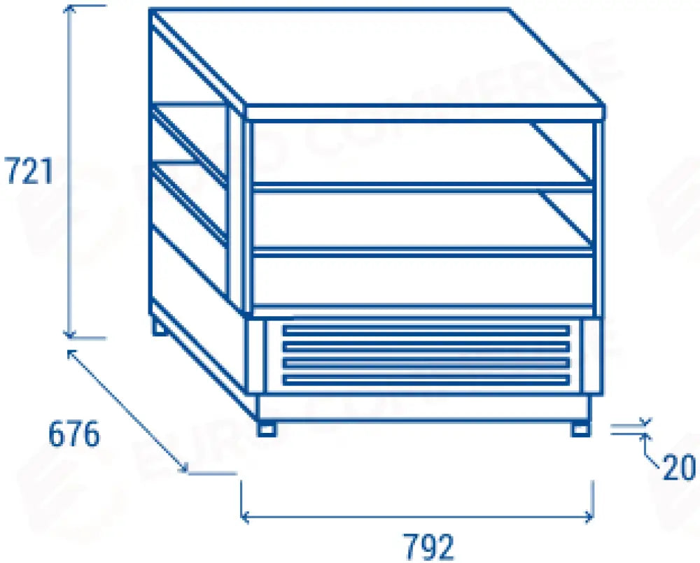 ESPOSITORE ORIZZONTALE REFRIGERATO DA BANCO M1 -1°C/+5°C - RG 800 - COOL HEAD