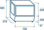 ESPOSITORE REFRIGERATO DA BANCO 120 LT. M2 -1°C/+7°C - RC 120SQ - COOL HEAD