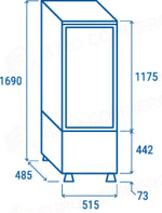 ESPOSITORE REFRIGERATO VERTICALE DA 235 LT. (COLORE NERO) M2 -1°C/+7°C - RC 235B - COOL HEAD