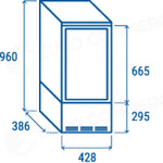 ESPOSITORE REFRIGERATO VERTICALE DA 78 LT. (COLORE NERO) H1 +1°C/+10°C - RC 78B - COOL HEAD