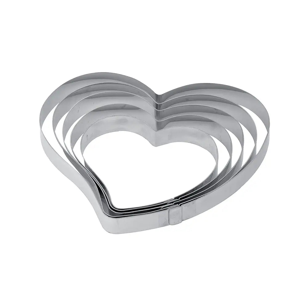 FASCIA INOX A FORMA DI CUORE 130 X 120 X H 20 MM - X32 - PAVONI ITALIA - ATTREZZATURA PROFESSIONALE