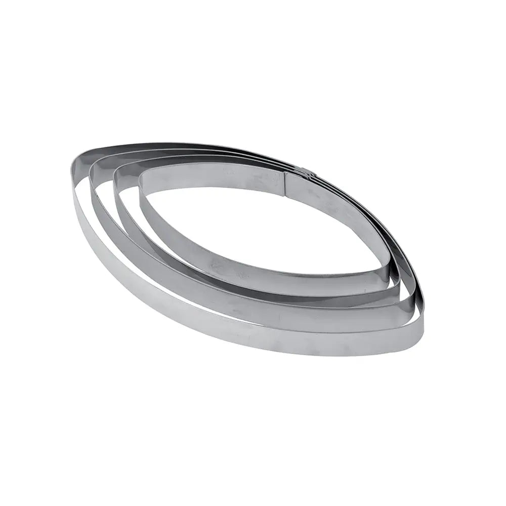 FASCIA INOX ELLISSE 205 X 110 X H 20 MM - X25 - PAVONI ITALIA - ATTREZZATURA PROFESSIONALE
