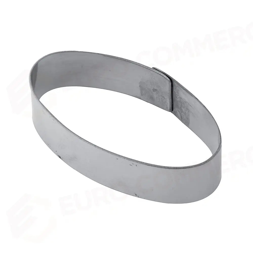 FASCIA INOX LISCIA MONOPORZIONE OVALE 85 X 45 X H 20 MM - X18 - PAVONI ITALIA - ATTREZZATURA PROFESSIONALE