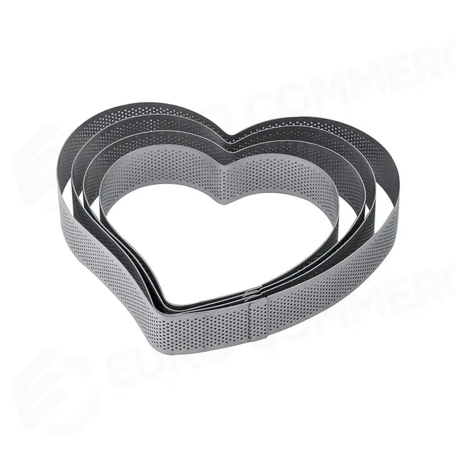 Bague en acier inoxydable micro-perforé en forme de cœur 190 x 205 x H 35 mm - 10/12 parties - XF30 - Pavoni Italie