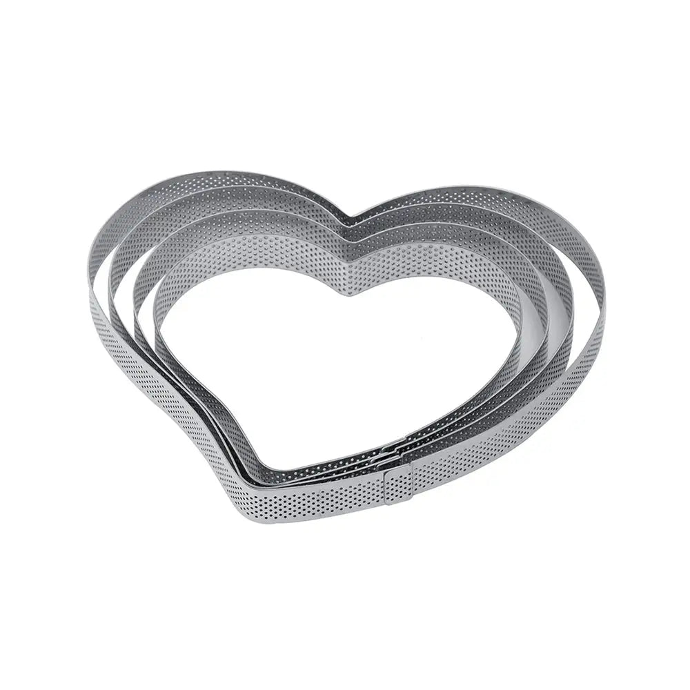 FASCIA INOX MICROFORATA A FORMA DI CUORE 210 X 225 X H 20 MM - 14/16 PORZIONI - XF31 - PAVONI ITALIA - ATTREZZATURA