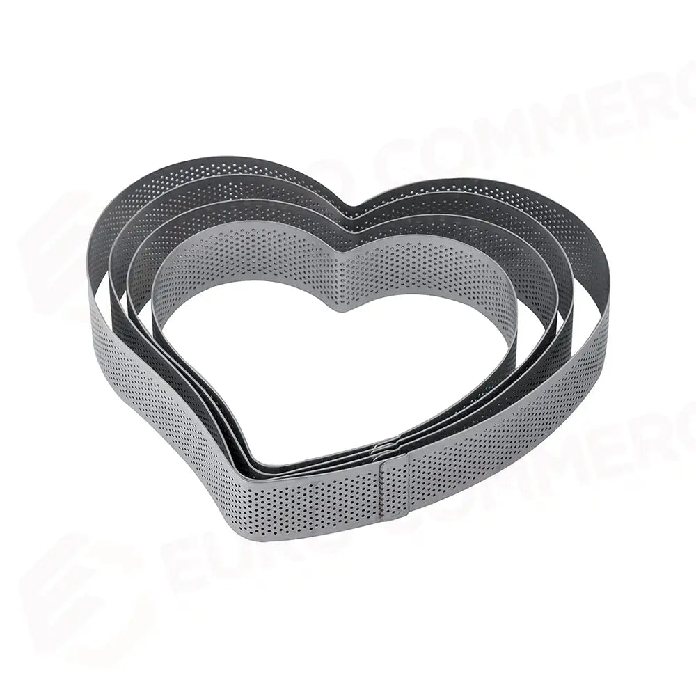 FASCIA INOX MICROFORATA A FORMA DI CUORE 210 X 225 X H 35 MM - 14/16 PORZIONI - XF32 - PAVONI ITALIA - ATTREZZATURA