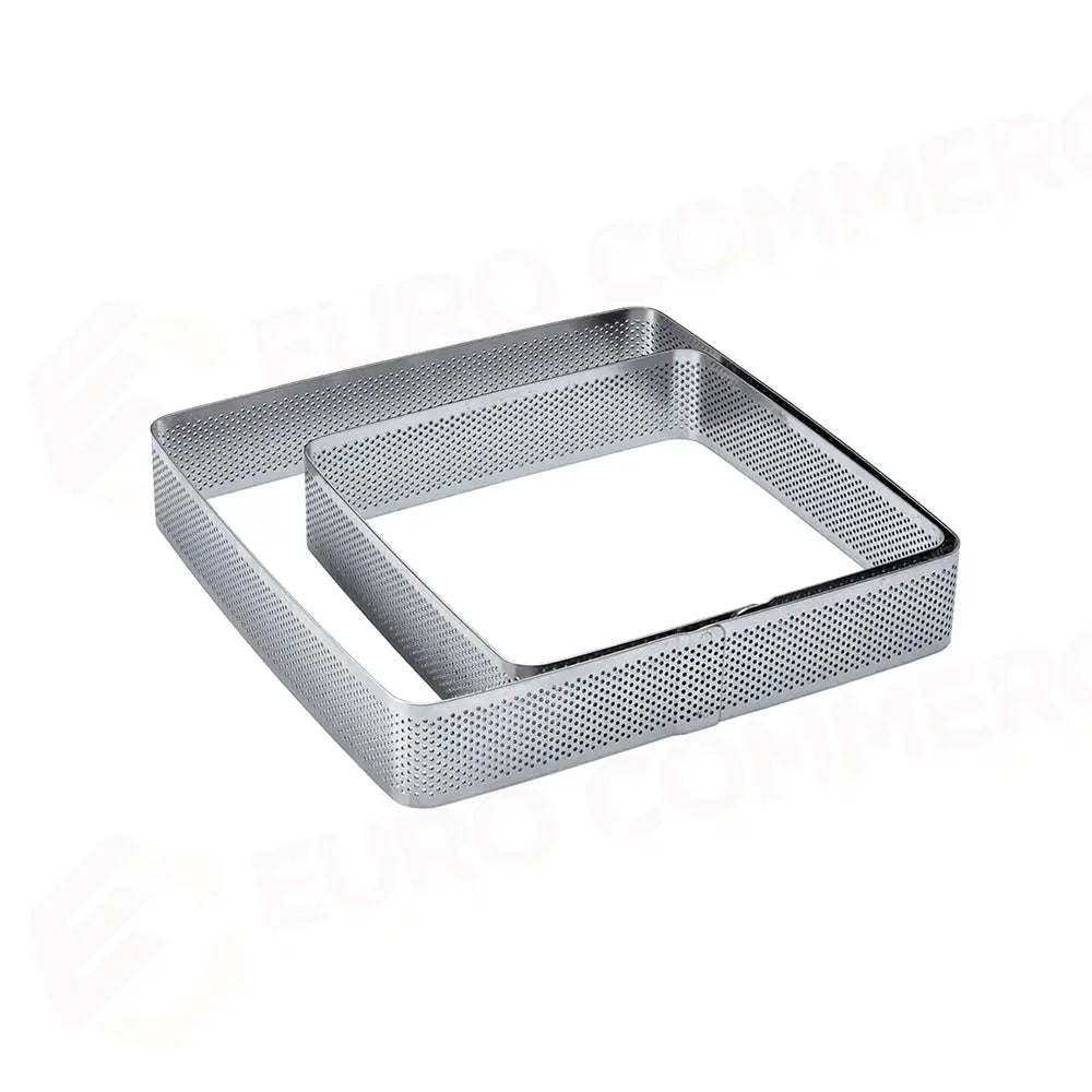 FASCIA INOX MICROFORATA QUADRATA ANGOLI ARROTONDATI 150 X 150 X H 35 MM - 2/4 PORZIONI - XF05 - PAVONI ITALIA