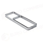 FASCIA INOX MICROFORATA RETTANGOLARE ANGOLI ARROTONDATI 190 X 80 X H 20 MM - 2/4 PORZIONI - XF07 - PAVONI ITALIA