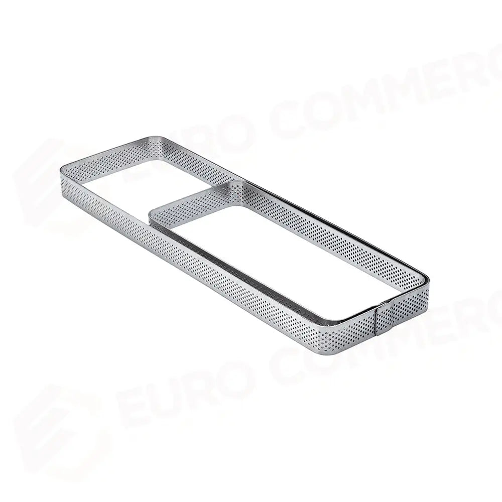 FASCIA INOX MICROFORATA RETTANGOLARE ANGOLI ARROTONDATI 190 X 80 X H 20 MM - 2/4 PORZIONI - XF07 - PAVONI ITALIA