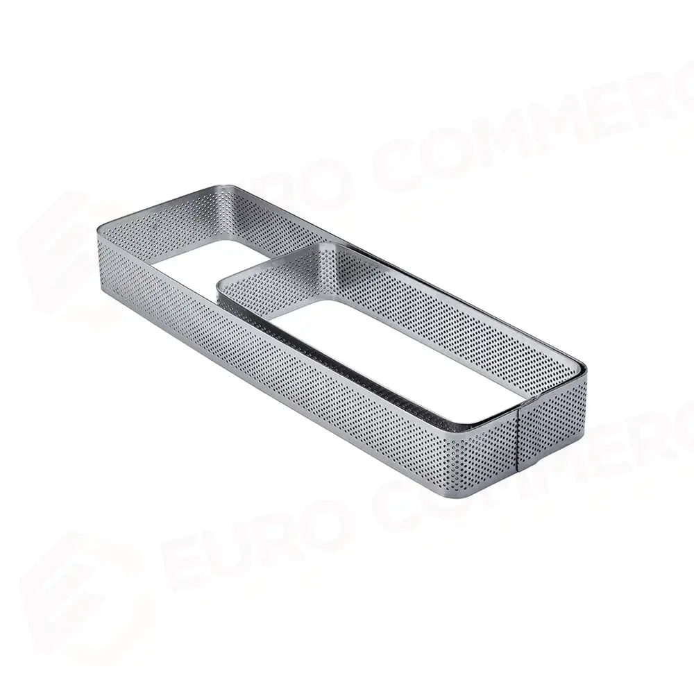 FASCIA INOX MICROFORATA RETTANGOLARE ANGOLI ARROTONDATI 190 X 80 X H 35 MM - 2/4 PORZIONI - XF09 - PAVONI ITALIA