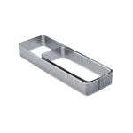 FASCIA INOX MICROFORATA RETTANGOLARE ANGOLI ARROTONDATI 190 X 80 X H 35 MM - 2/4 PORZIONI - XF09 - PAVONI ITALIA