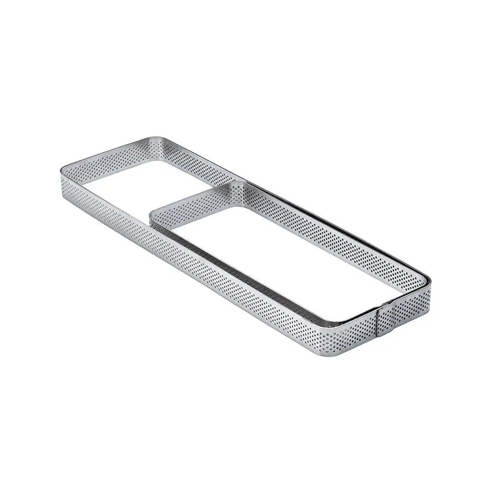 FASCIA INOX MICROFORATA RETTANGOLARE ANGOLI ARROTONDATI 290 X 90 X H 20 MM - 6/8 PORZIONI - XF08 - PAVONI ITALIA