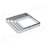 FASCIA INOX QUADRATA ANGOLI ARROTONDATI 120 X 120 X H 20 MM - X03 - PAVONI ITALIA - ATTREZZATURA PROFESSIONALE