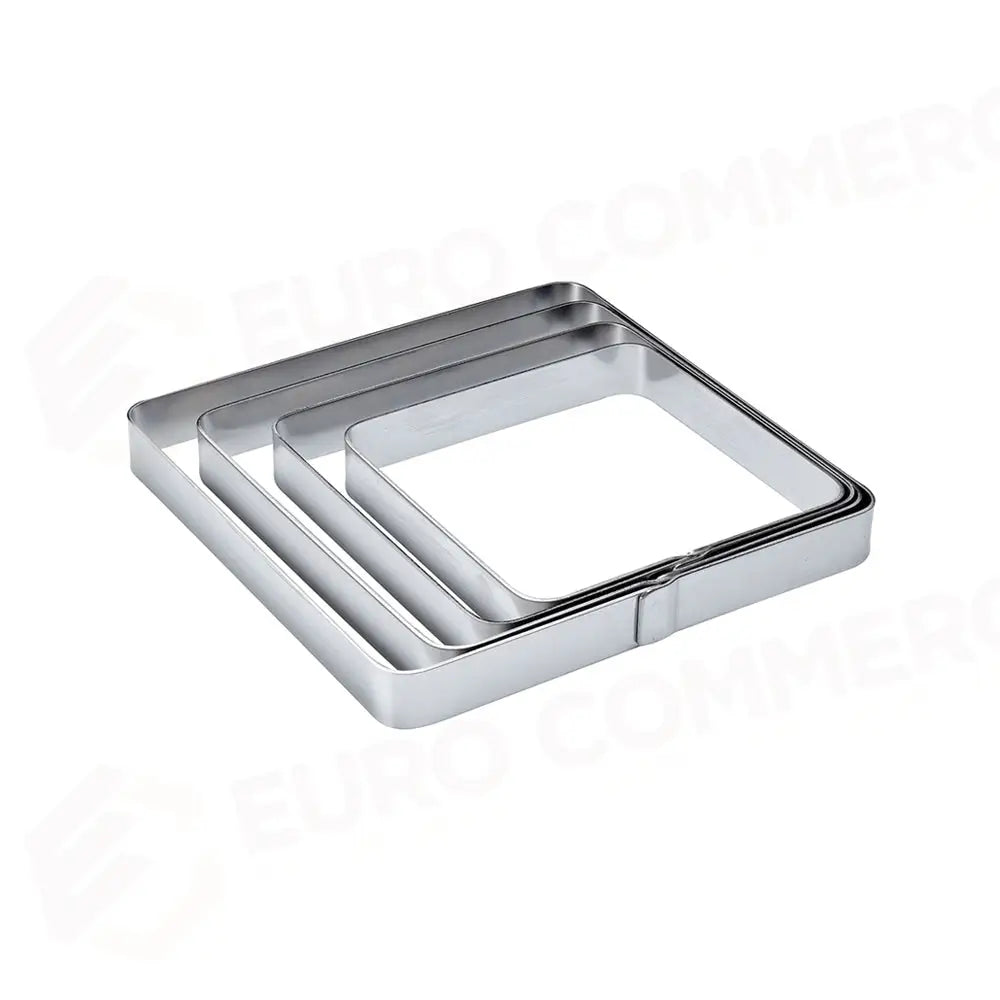 FASCIA INOX QUADRATA ANGOLI ARROTONDATI 120 X 120 X H 20 MM - X03 - PAVONI ITALIA - ATTREZZATURA PROFESSIONALE