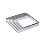 FASCIA INOX QUADRATA ANGOLI ARROTONDATI 160 X 160 X H 20 MM - X05 - PAVONI ITALIA - ATTREZZATURA PROFESSIONALE