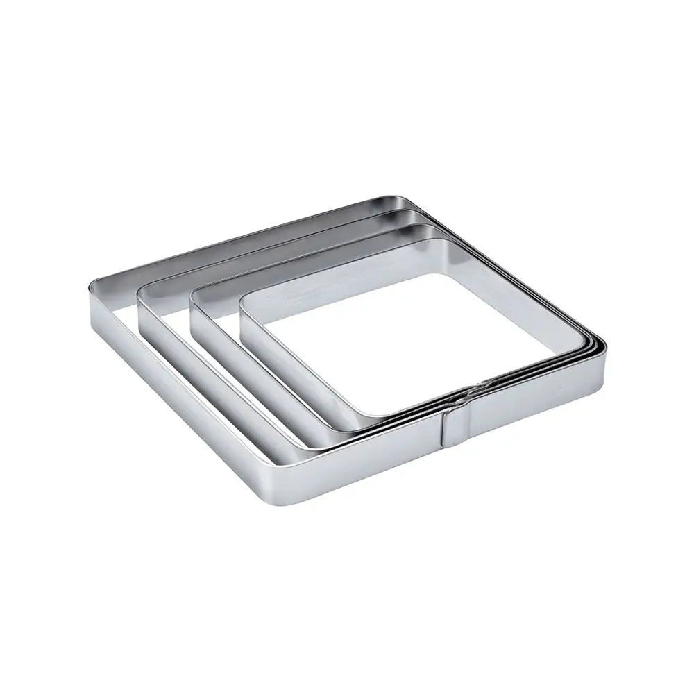 FASCIA INOX QUADRATA ANGOLI ARROTONDATI 180 X 180 X H 20 MM - X06 - PAVONI ITALIA - ATTREZZATURA PROFESSIONALE