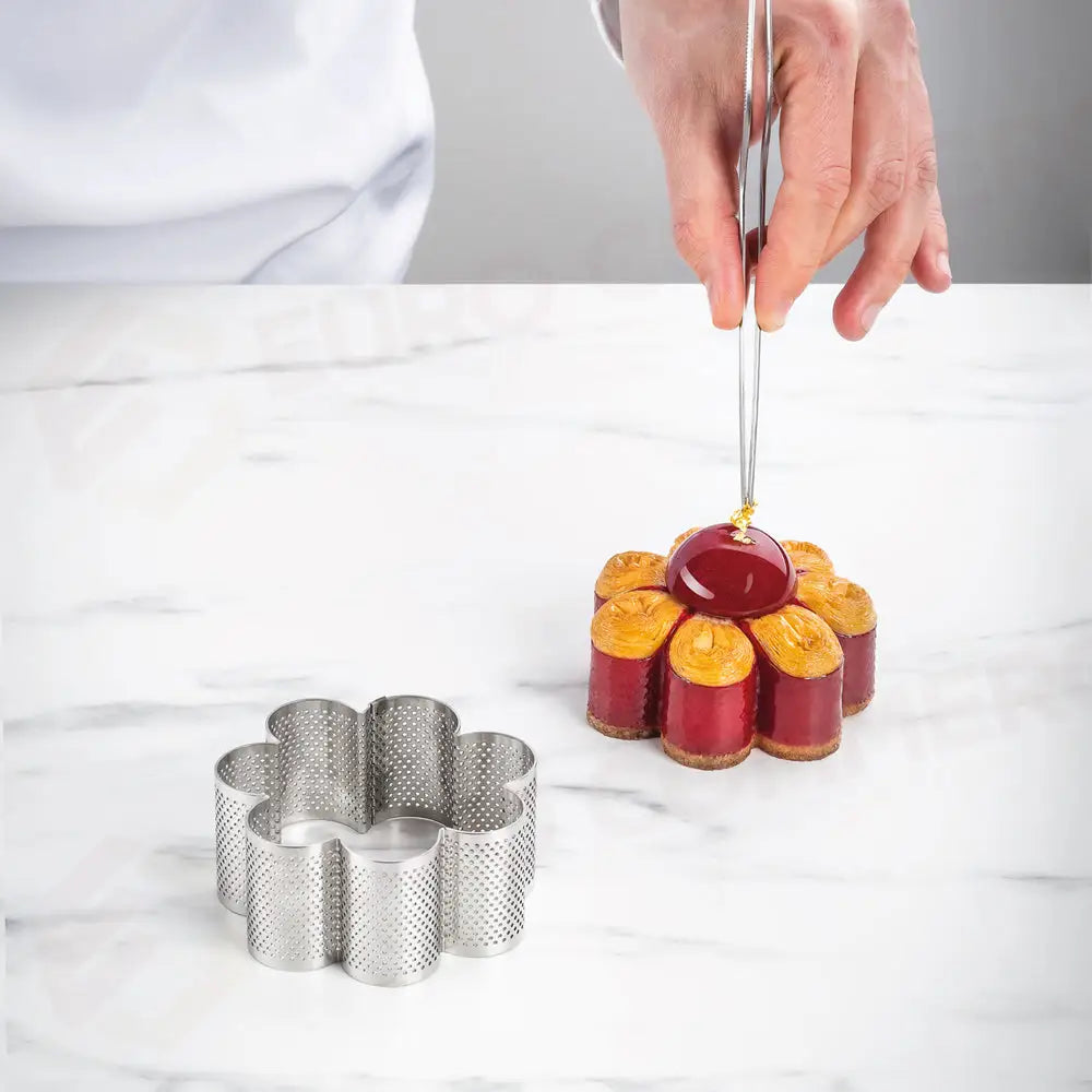 FASCIA MICROFORATA IN ACCIAIO PER VIENNOISERIE BY JOHAN MARTIN - FORMA FIORE Ø MM 100X45 H - XF51 - PAVONI ITALIA