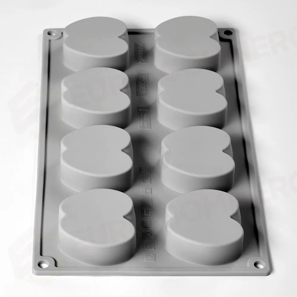 FOO’D STAMPO IN SILICONE MM 300X175 HALF APPLE DAVIDE OLDANI - 8 IMPRONTE MM 58X55X22 H VOL. ~ 50 ML - GG068S - PAVONI