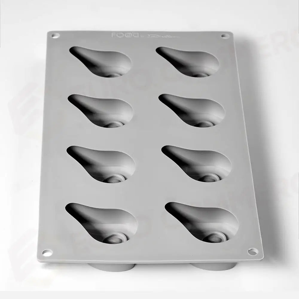 FOO’D STAMPO IN SILICONE MM 300X175 HALF PEAR DAVIDE OLDANI - 8 IMPRONTE MM 75X54X22 H - VOL. ~ 50 ML - GG069S - PAVONI