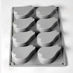 FOO’D STAMPO IN SILICONE MM 300X175 HALF PEAR DAVIDE OLDANI - 8 IMPRONTE MM 75X54X22 H - VOL. ~ 50 ML - GG069S - PAVONI
