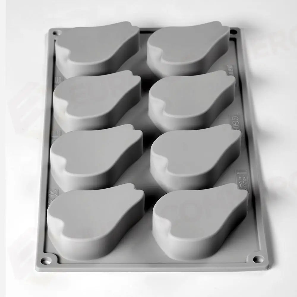 FOO’D STAMPO IN SILICONE MM 300X175 HALF PEAR DAVIDE OLDANI - 8 IMPRONTE MM 75X54X22 H - VOL. ~ 50 ML - GG069S - PAVONI