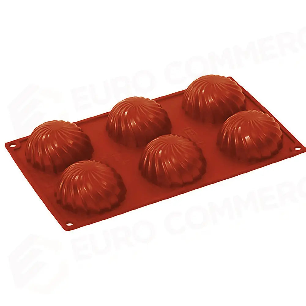 FORMAFLEX STAMPO IN SILICONE MULTIPORZIONE 175 X 300 MM - 6 IMPRONTE SWIRL Ø 75 X H 38 MM VOL.110 ML - FR096 - PAVONI