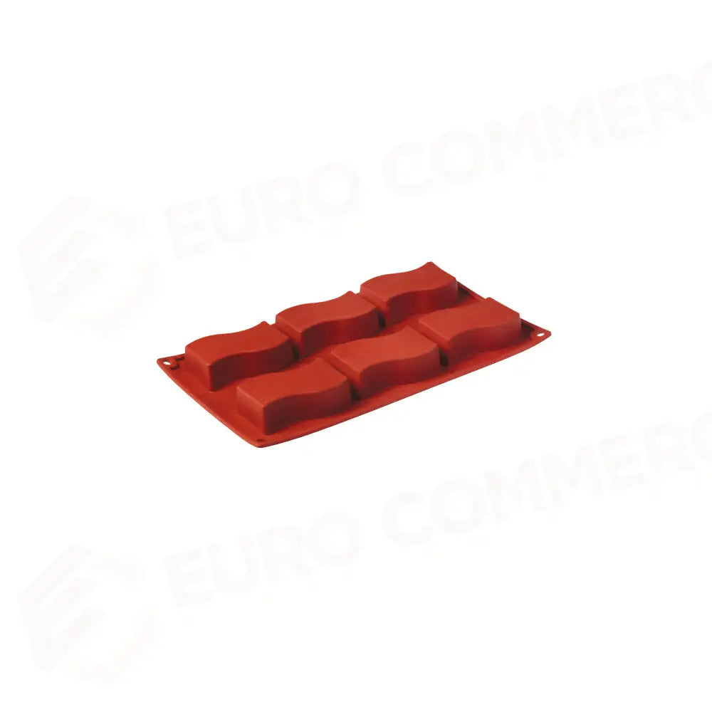 FORMAFLEX STAMPO IN SILICONE MULTIPORZIONE 175 X 300 MM - 6 IMPRONTE RETTANGOLO ONDINE 80 X 45 H 25 MM VOL. 85 ML