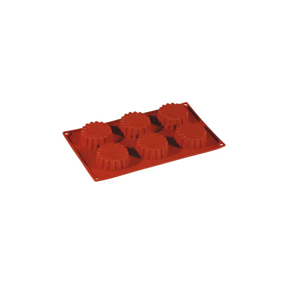 FORMAFLEX STAMPO IN SILICONE MULTIPORZIONE 175 X 300 MM - 6 IMPRONTE MINI MARGHERITA Ø 68 X H 27 MM VOL. 75 ML - FR045