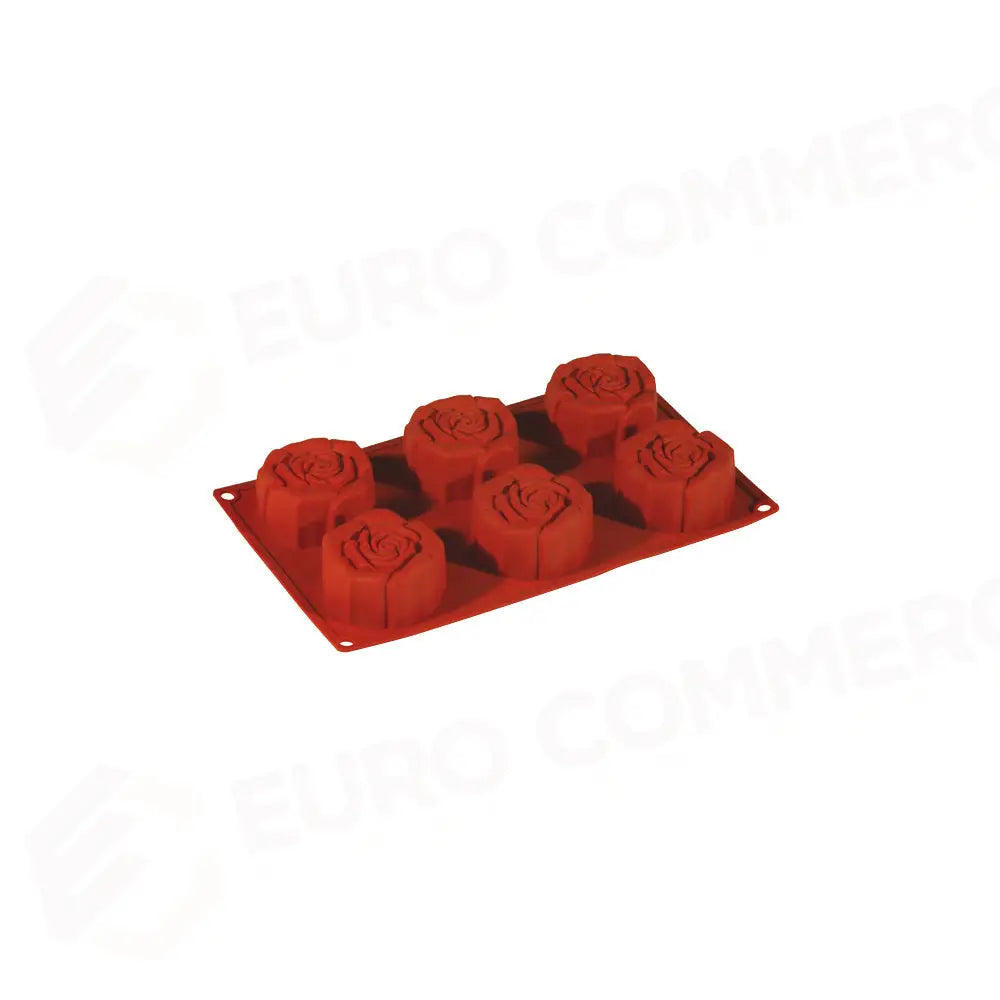 FORMAFLEX STAMPO IN SILICONE MULTIPORZIONE 175 X 300 MM - 6 IMPRONTE ROSE Ø 70 X H 37 MM VOL. 100 ML - FR056RSA