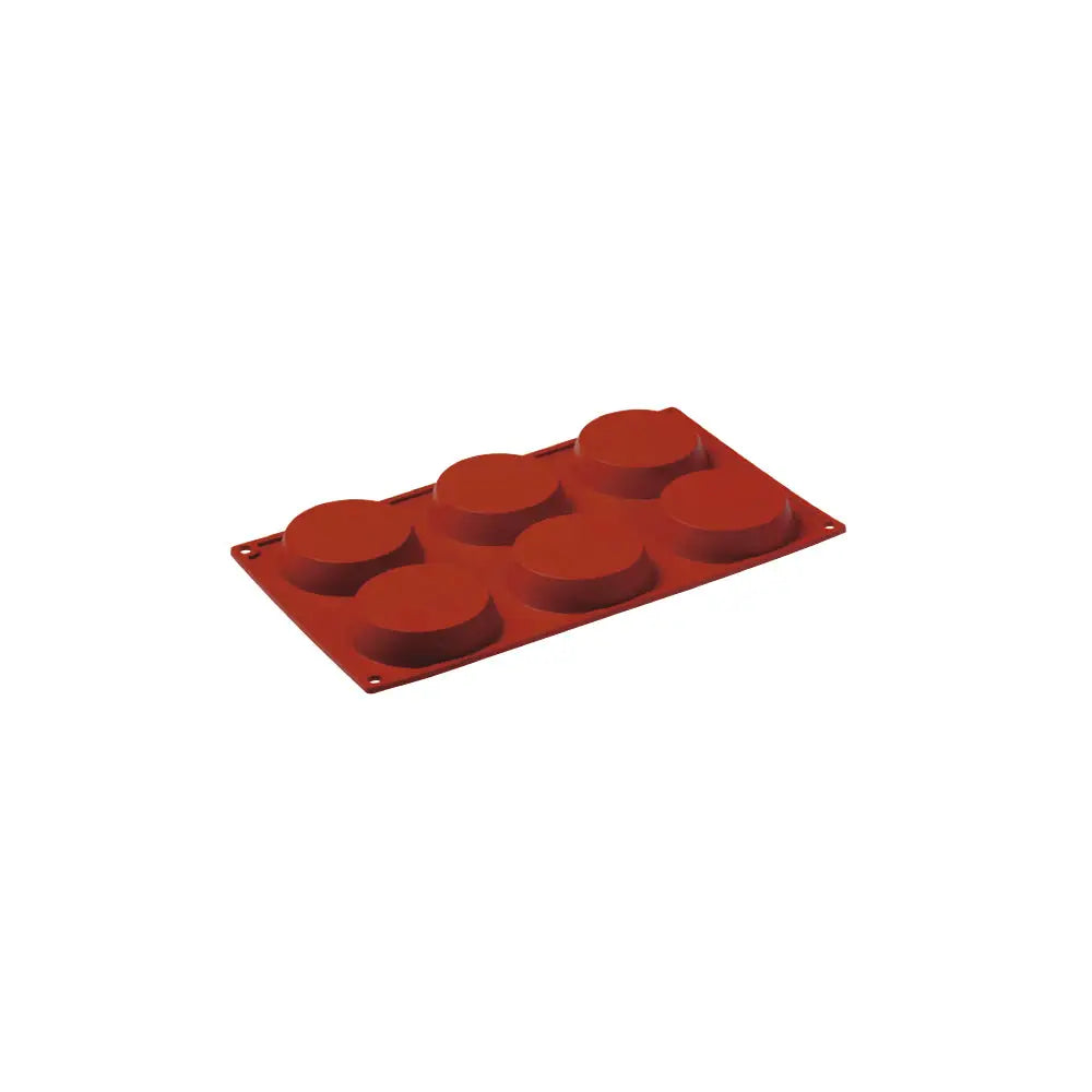 FORMAFLEX STAMPO IN SILICONE MULTIPORZIONE 175 X 300 MM - 6 IMPRONTE MINI TORTINE Ø 80 X H 18 MM - FR047 - PAVONI ITALIA