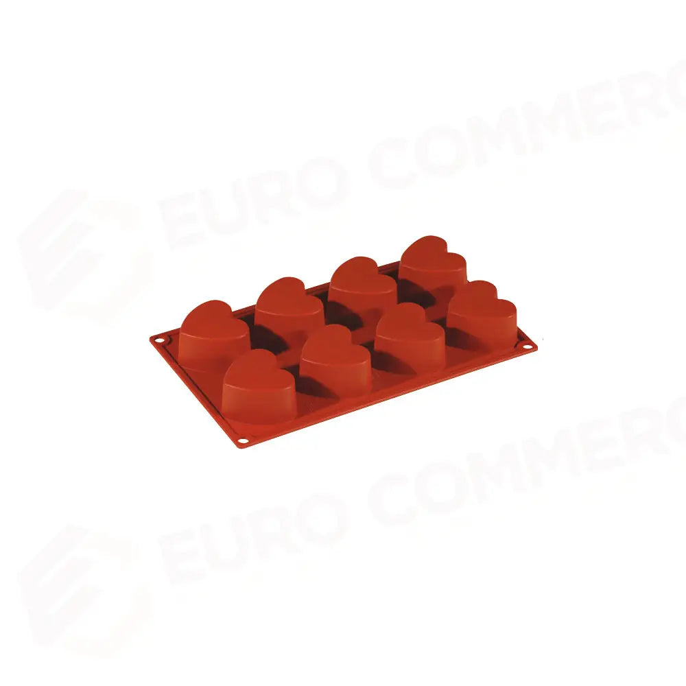 FORMAFLEX STAMPO IN SILICONE MULTIPORZIONE 175 X 300 MM - 8 IMPRONTE CUORE 65 X 60 X H 35 MM VOL. 97 ML - FR025