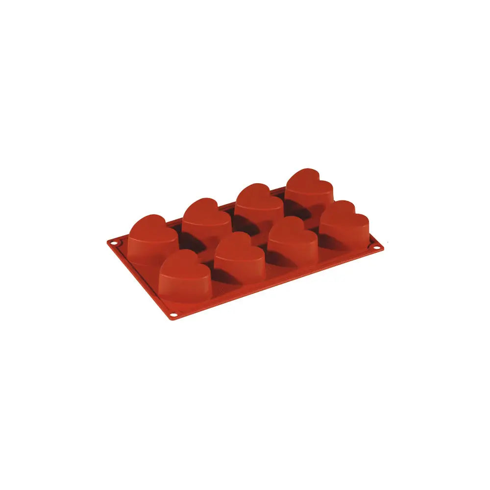 FORMAFLEX STAMPO IN SILICONE MULTIPORZIONE 175 X 300 MM - 8 IMPRONTE CUORE 65 X 60 X H 35 MM VOL. 97 ML - FR025