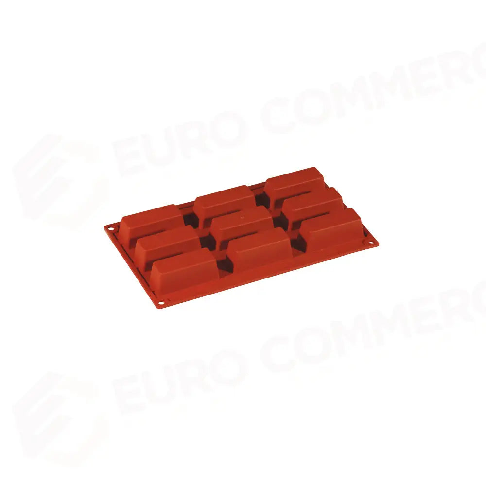 FORMAFLEX STAMPO IN SILICONE MULTIPORZIONE 175 X 300 MM - 9 IMPRONTE CAKE 80 X 30 H 30 MM VOL. 62 ML - FR028 - PAVONI