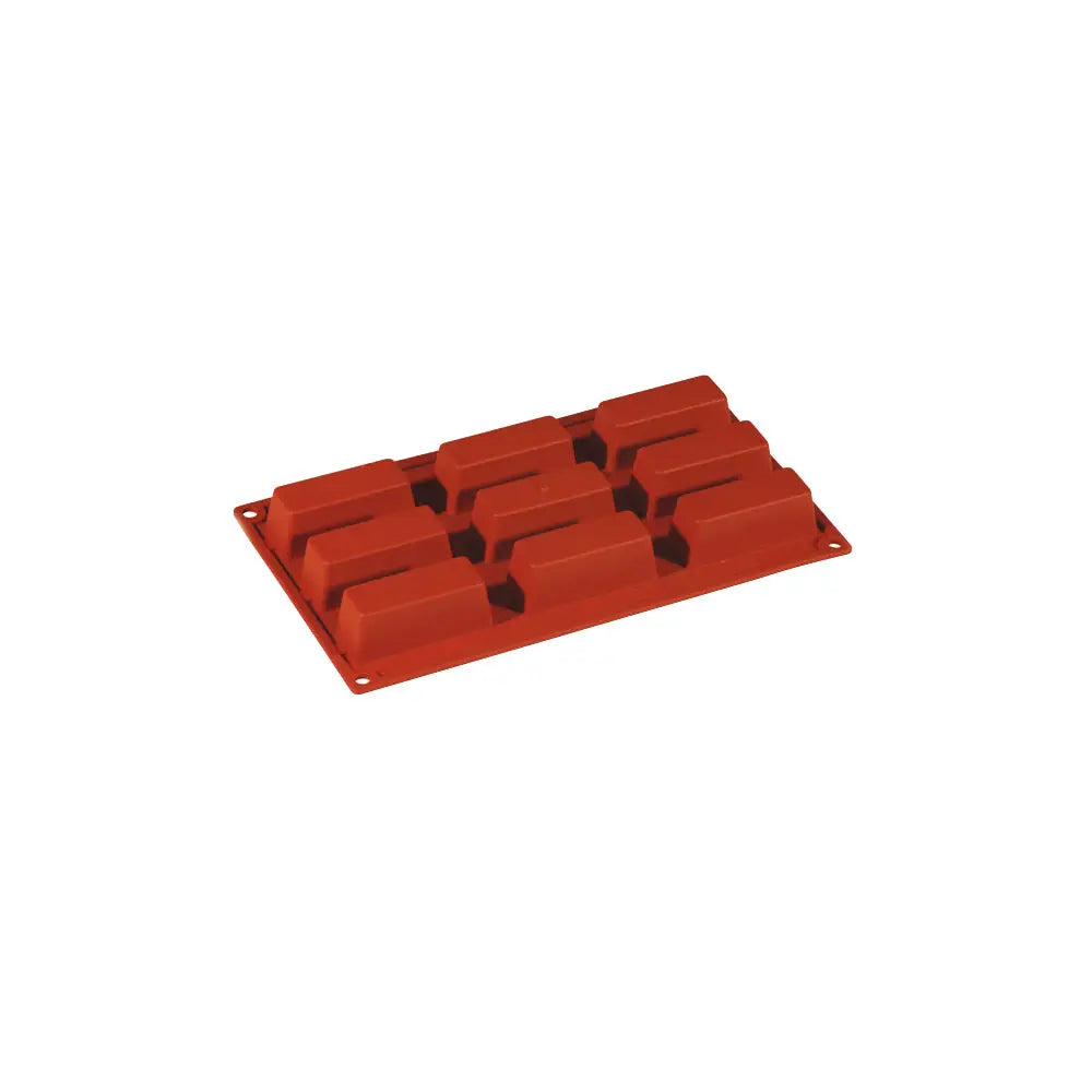 FORMAFLEX STAMPO IN SILICONE MULTIPORZIONE 175 X 300 MM - 9 IMPRONTE CAKE 80 X 30 H 30 MM VOL. 62 ML - FR028 - PAVONI