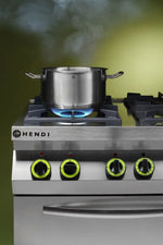 FORNELLO A GAS 4 FUOCHI CON FORNO CONVEZIONE GN 1/1 HENDI KITCHEN LINE 230V/3000W 19KW 800X - 225882