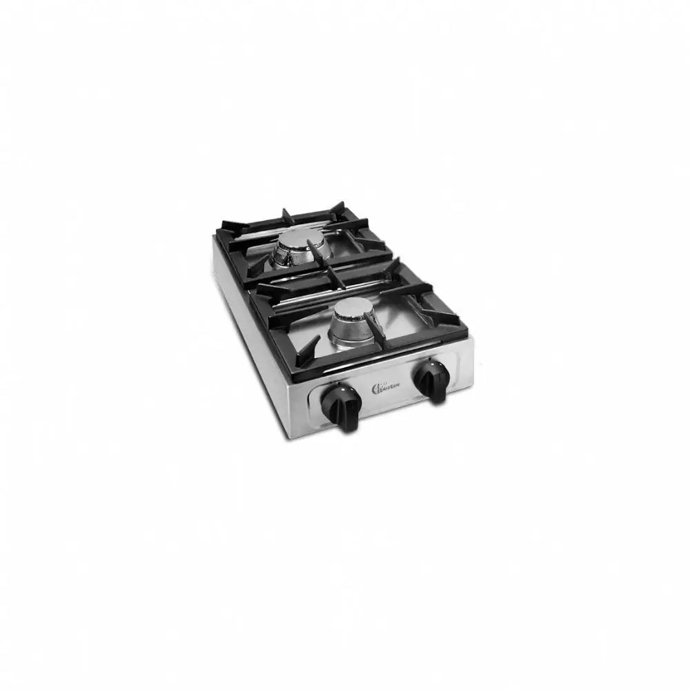 FORNELLO A GAS DA BANCO 2 FUOCHI MOD BIG7002F 6 KW 3 KW 3 PARKER - Cucina Professionale