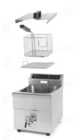 FRIGGITRICE AD INDUZIONE CON RUBINETTO DI SCARICO - 8 L HENDI 8L GRIGIO CHIARO 230V/3500W 288X6