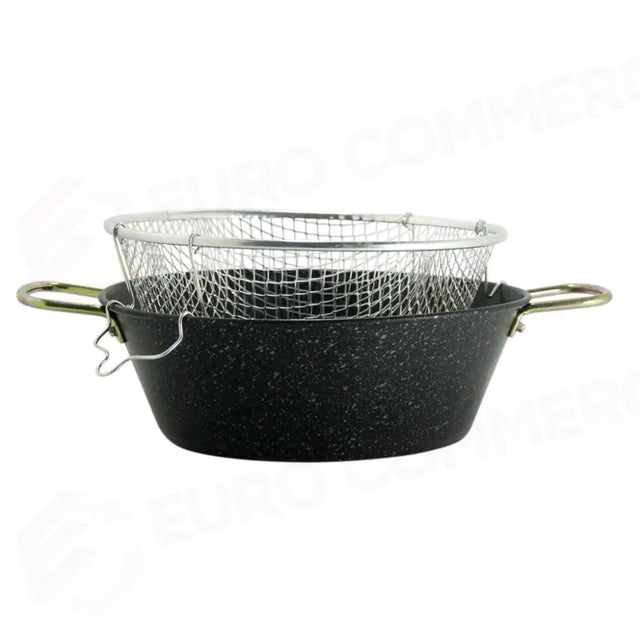 FRYER WITH BASKET 3 LT - 26 CM LARGE QUARTZ ENAMELED IRON - 4100119 - MEDRI