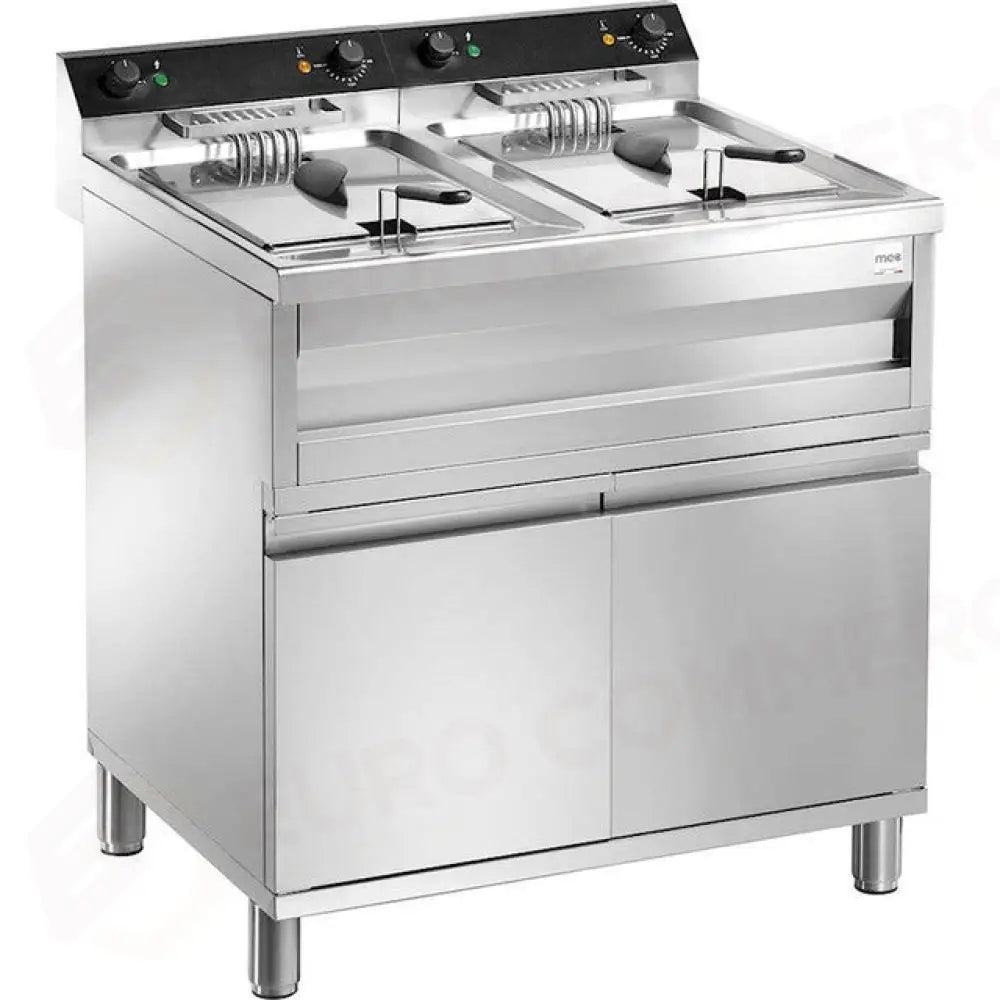 Friggitrice Elettrica da Banco Mec FT12+12FS - Capacità Olio 12+12 lt - Con Rubinetto di Scarico - Free Standing